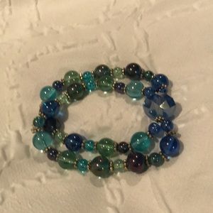 Double glass bead bracelet
